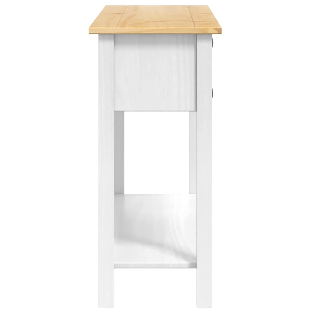 vidaXL End Table Corona Λευκό 114 x 34,5 x 73 εκ. Στερεά ξυλεία πεύκου