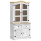 vidaXL Πλαϊνό γραφείο με συρτάρι Corona Λευκό 100 x 48,5 x 179 εκ.