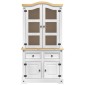 vidaXL Πλαϊνό γραφείο με συρτάρι Corona Λευκό 100 x 48,5 x 179 εκ.