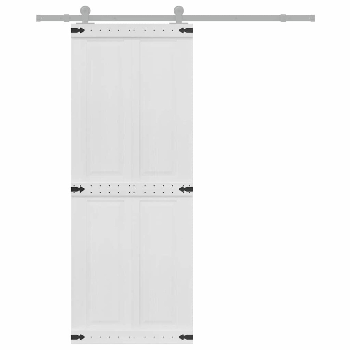 vidaXL Πόρτα αχυρώνα Corona Λευκό 80 x 210 cm Μασίφ Ξύλο Πεύκου