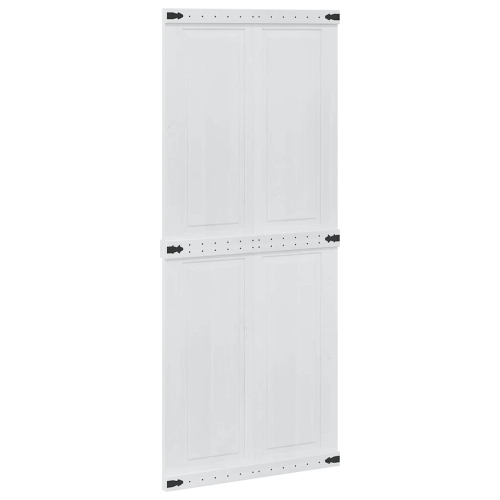 vidaXL Πόρτα αχυρώνα Corona Λευκό 90 x 210 cm Μασίφ Ξύλο Πεύκου