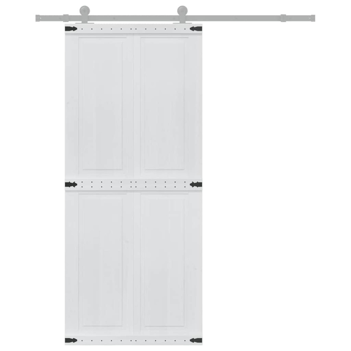 vidaXL Πόρτα αχυρώνα Corona Λευκό 90 x 210 cm Μασίφ Ξύλο Πεύκου