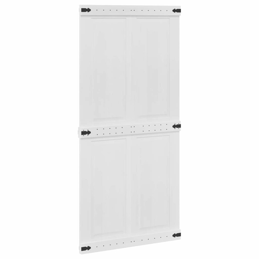 vidaXL Πόρτα αχυρώνα Corona Λευκό 100 x 210 cm Μασίφ Ξύλο Πεύκου