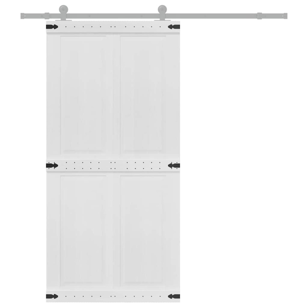 vidaXL Πόρτα αχυρώνα Corona Λευκό 100 x 210 cm Μασίφ Ξύλο Πεύκου