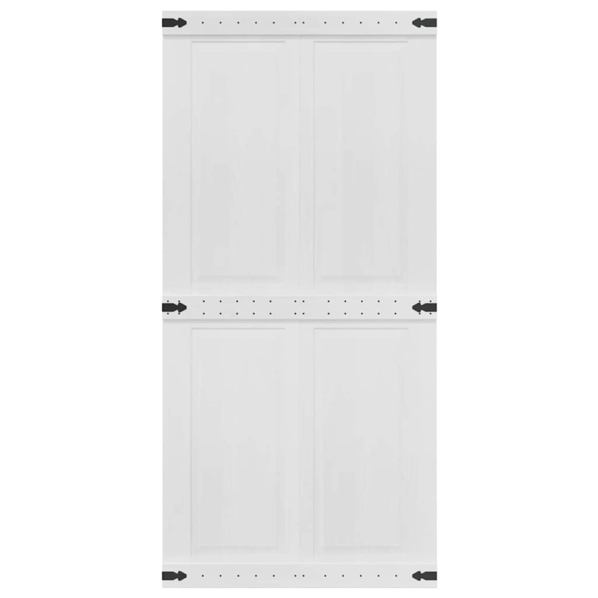 vidaXL Πόρτα αχυρώνα Corona Λευκό 100 x 210 cm Μασίφ Ξύλο Πεύκου