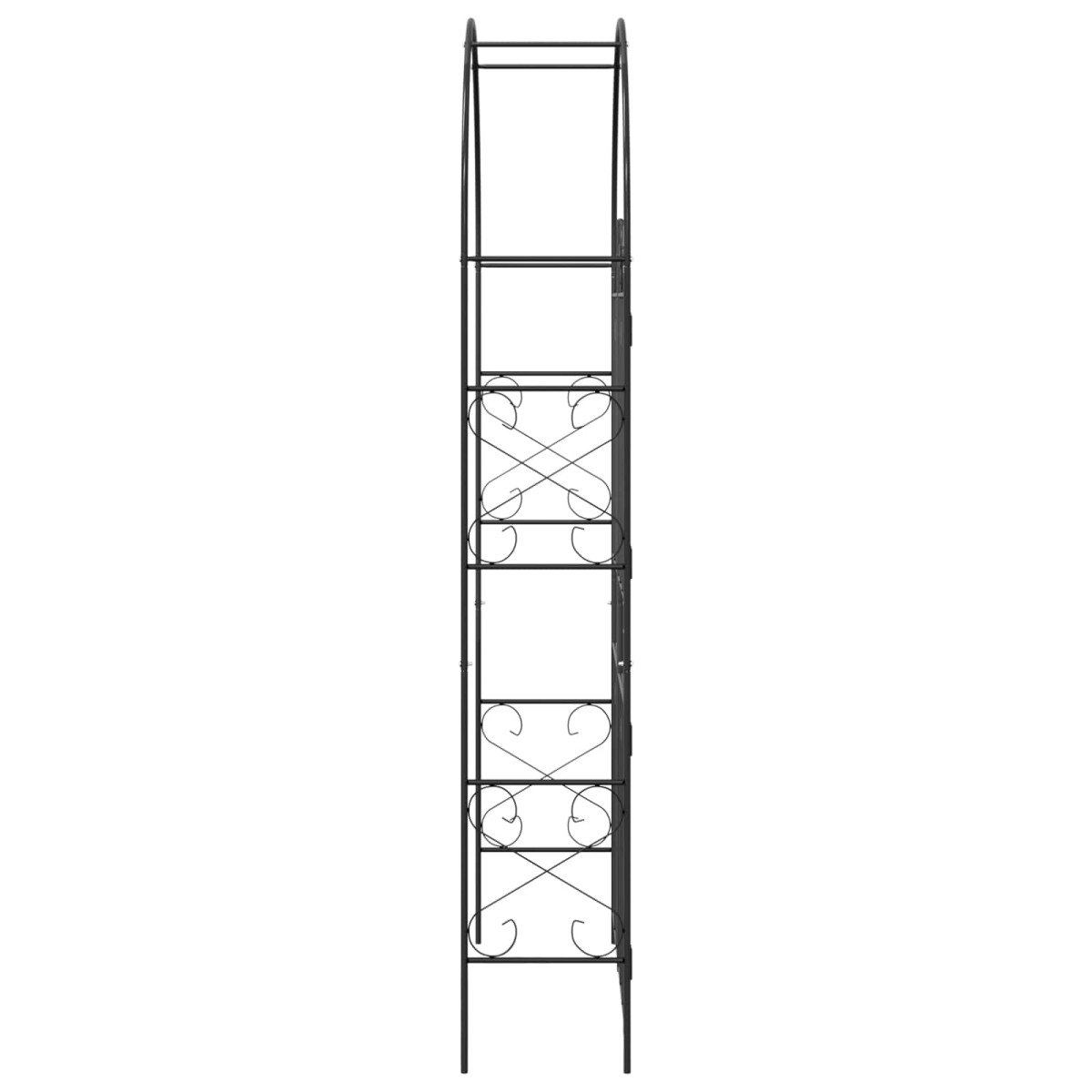 vidaXL Κήπος Αψίδα Μαύρο 115 x 37 x 226 εκ Ατσάλι