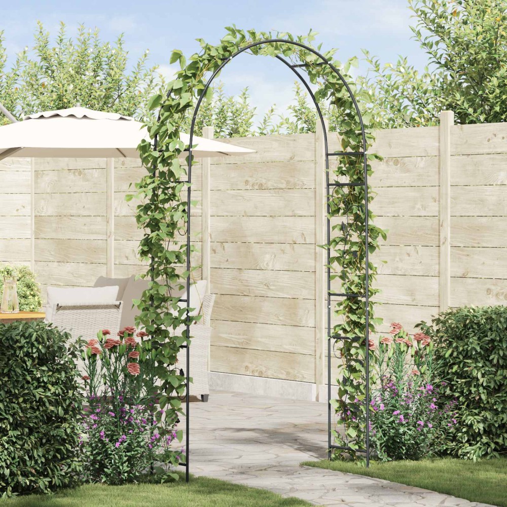 vidaXL Κήπος Αψίδα Μαύρο 115 x 37 x 231 εκ.