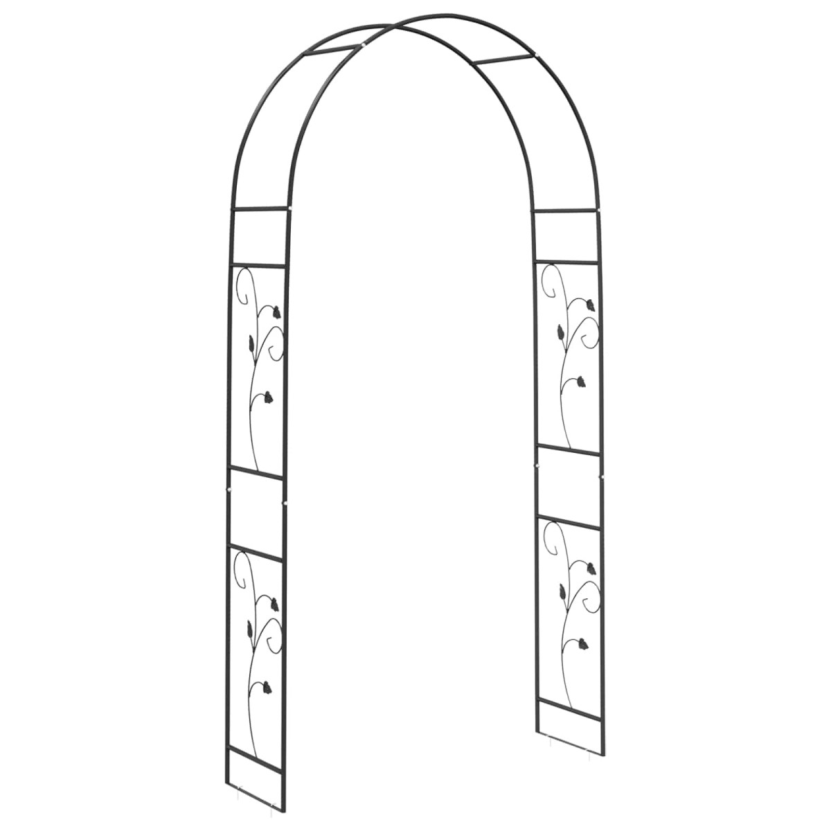 vidaXL Κήπος Αψίδα Μαύρο 115 x 37 x 231 εκ.
