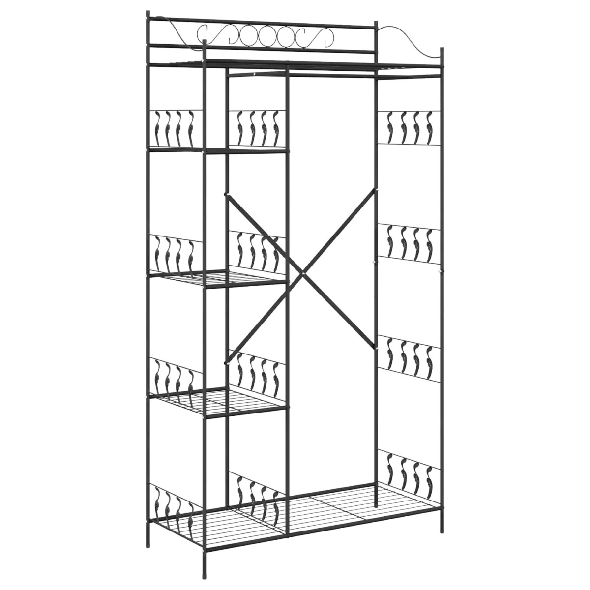 vidaXL Ανοιχτή Ντουλάπα Μαύρο 101 x 43 x 188 εκ. Ατσάλι