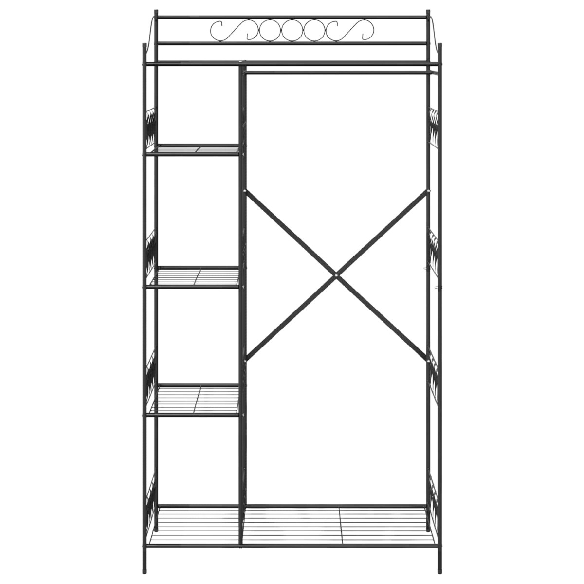 vidaXL Ανοιχτή Ντουλάπα Μαύρο 101 x 43 x 188 εκ. Ατσάλι