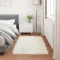 vidaXL Χαλί από τεχνητό πρόβειο δέρμα TAFALLA Λευκό 60 x 110 cm