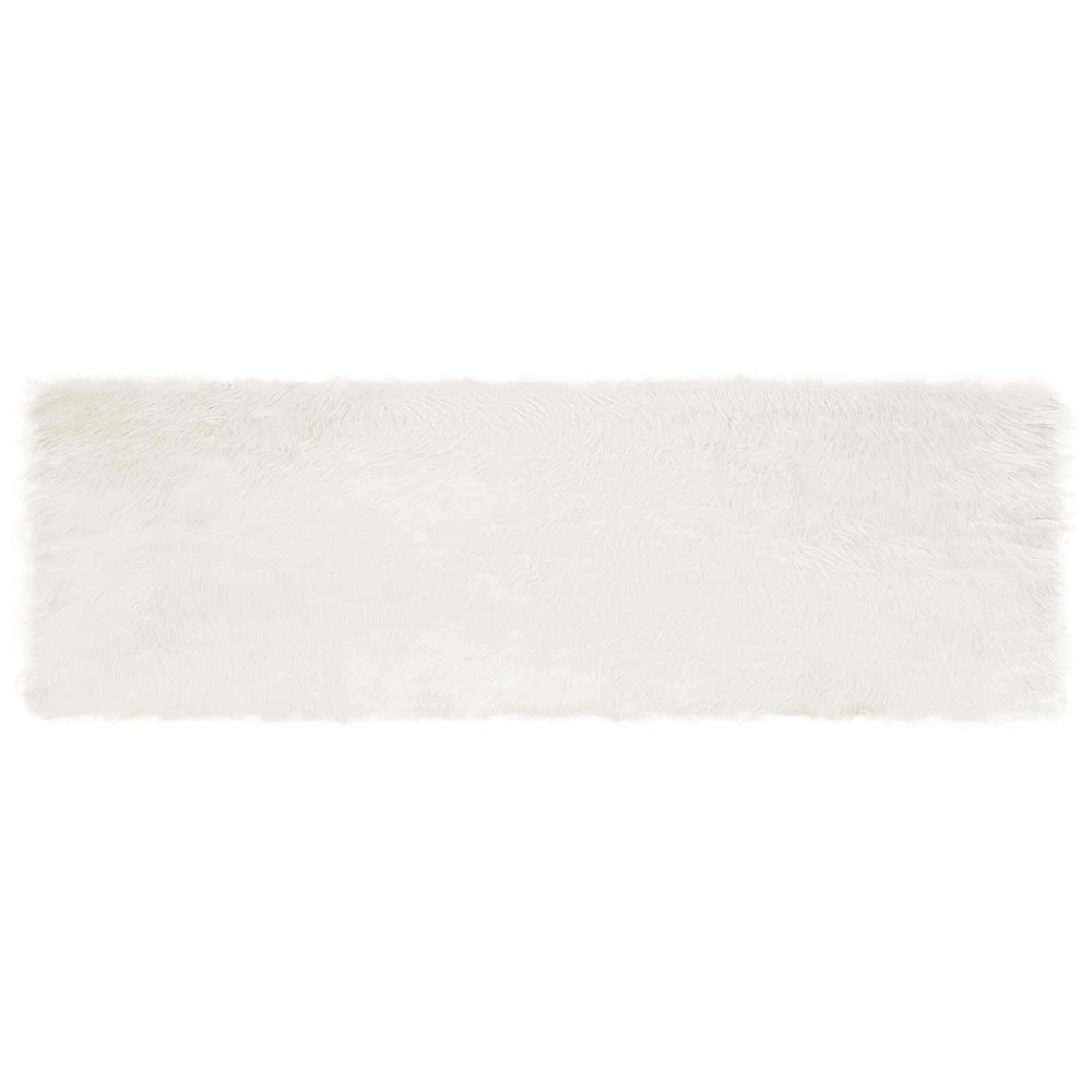 vidaXL Χαλί από τεχνητό πρόβειο δέρμα TAFALLA Λευκό 80 x 250 cm