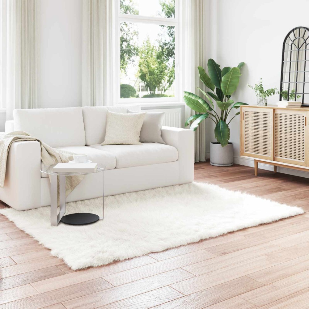 vidaXL Χαλί από τεχνητό πρόβειο δέρμα TAFALLA Λευκό 140 x 200 cm