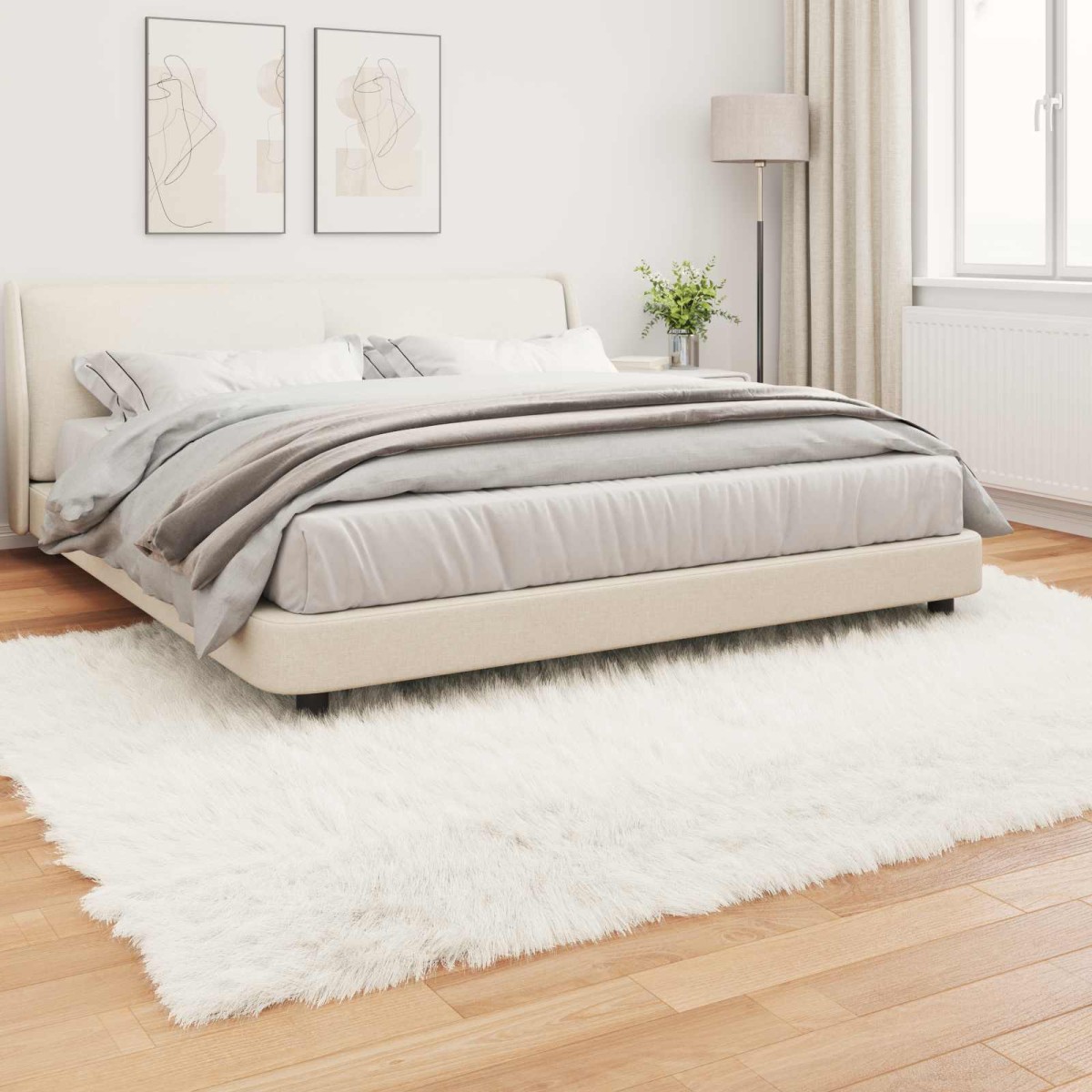 vidaXL Χαλί από τεχνητό πρόβειο δέρμα TAFALLA Λευκό 200 x 280 εκ.