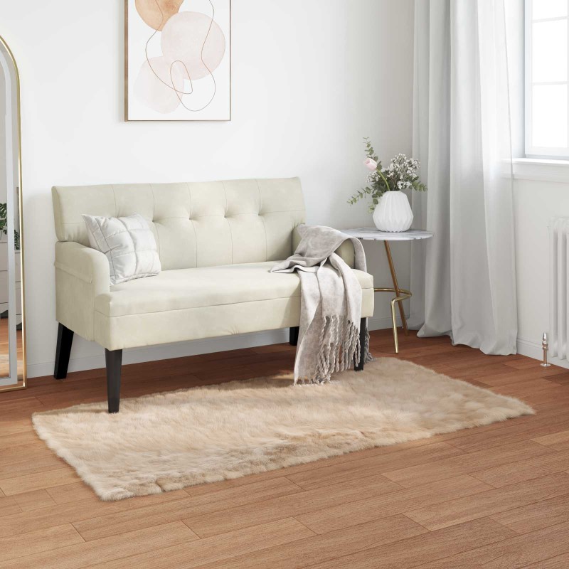 vidaXL Χαλί από τεχνητό πρόβειο δέρμα TAFALLA Μπεζ 60 x 110 cm