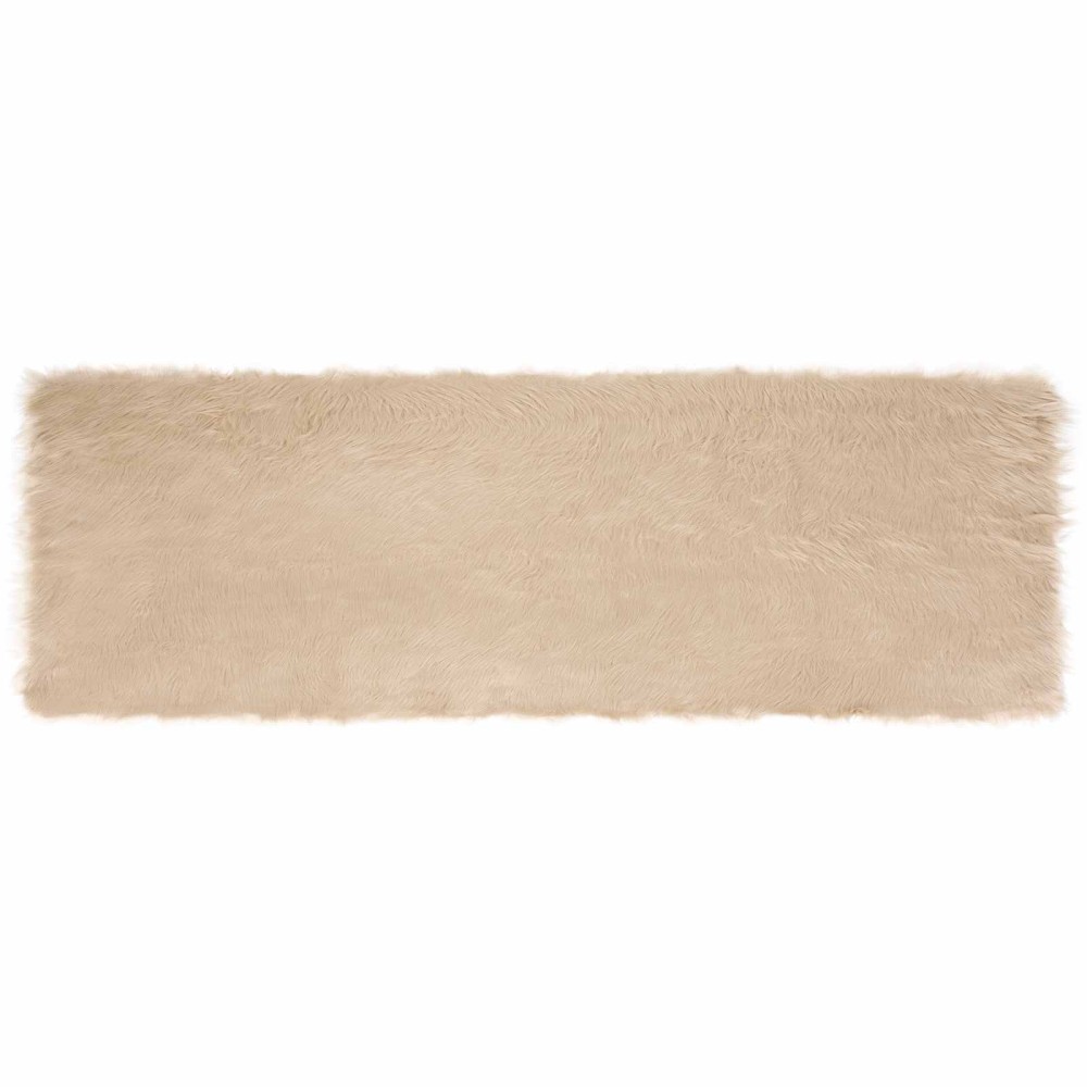 vidaXL Χαλί από τεχνητό πρόβειο δέρμα TAFALLA Μπεζ 80 x 250 cm