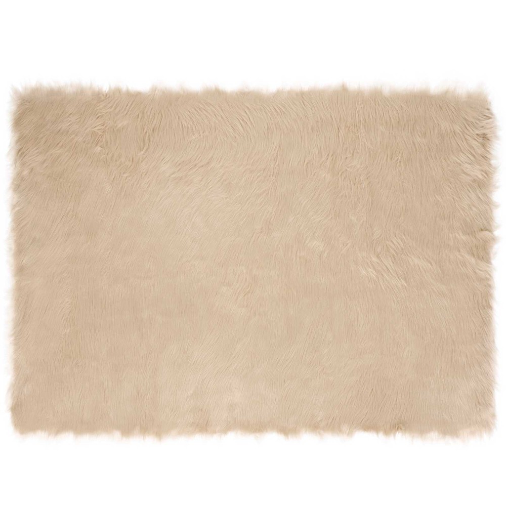 vidaXL Χαλί από τεχνητό πρόβειο δέρμα TAFALLA Μπεζ 120 x 170 cm
