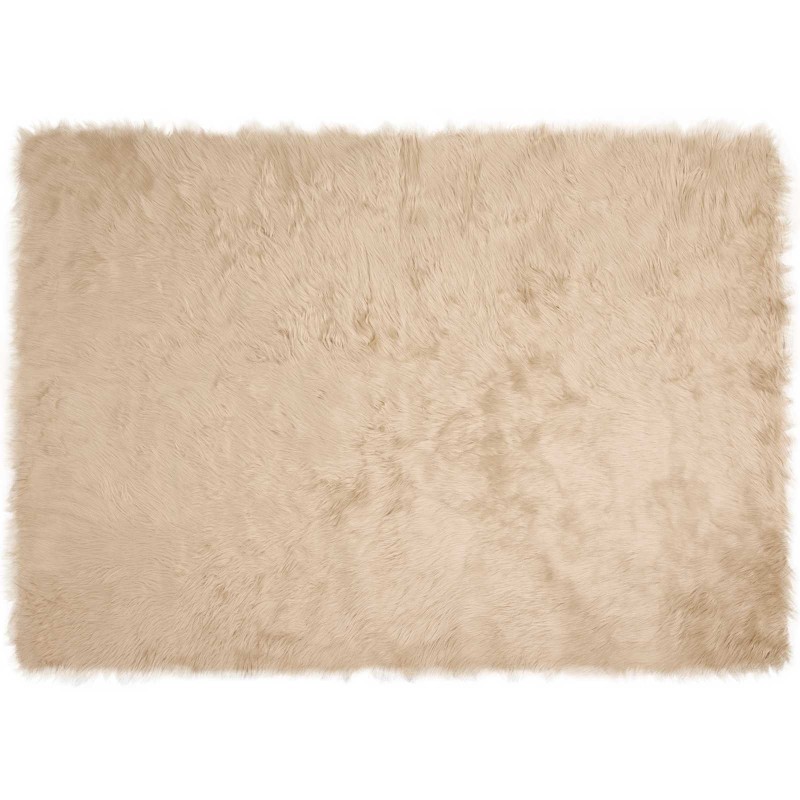 vidaXL Χαλί από τεχνητό πρόβειο δέρμα TAFALLA Μπεζ 140 x 200 cm