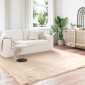 vidaXL Χαλί από τεχνητό πρόβειο δέρμα TAFALLA Μπεζ 240 x 240 cm