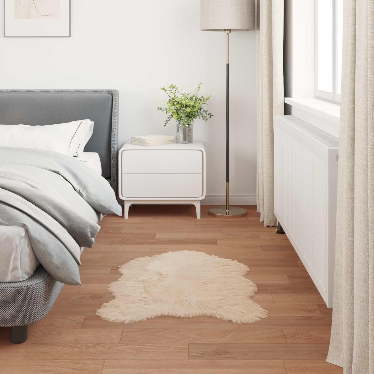 vidaXL Χαλί από τεχνητό πρόβειο δέρμα TAFALLA Μπεζ 50 x 80 cm