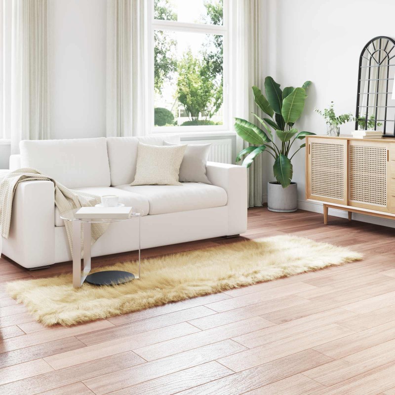 vidaXL Χαλί από τεχνητό πρόβειο δέρμα TAFALLA Κρεμ 80 x 250 cm