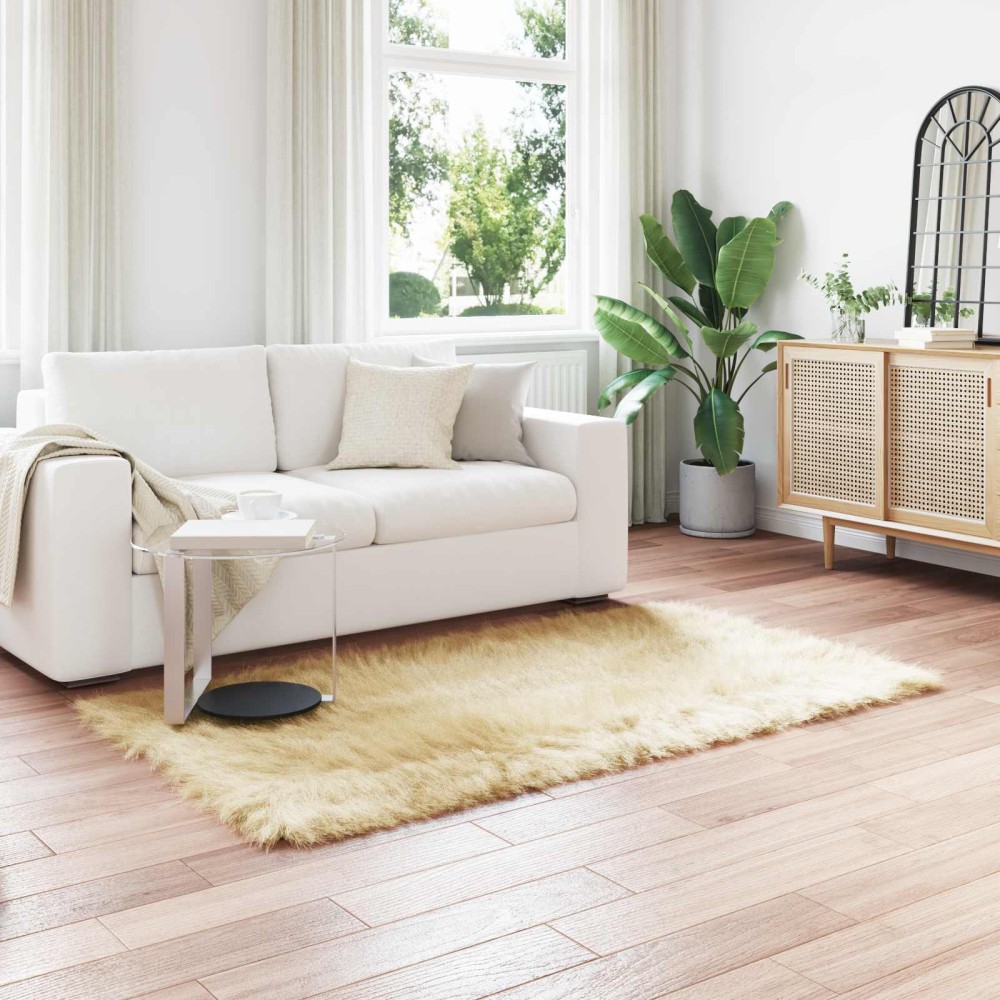 vidaXL Χαλί από τεχνητό πρόβειο δέρμα TAFALLA Κρεμ 120 x 170 cm