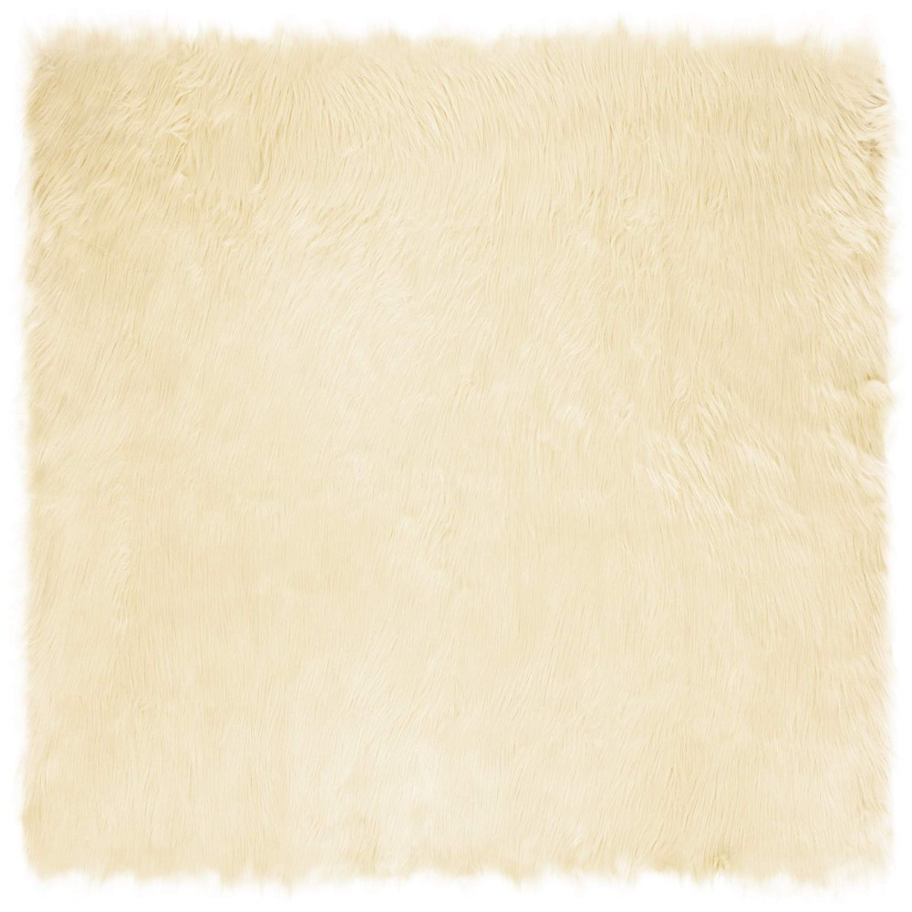 vidaXL Χαλί από τεχνητό πρόβειο δέρμα TAFALLA Κρεμ 240 x 240 cm