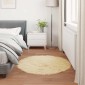 vidaXL Χαλί από τεχνητό πρόβειο δέρμα TAFALLA Κρεμ Ø 80 cm Πολυεστέρας
