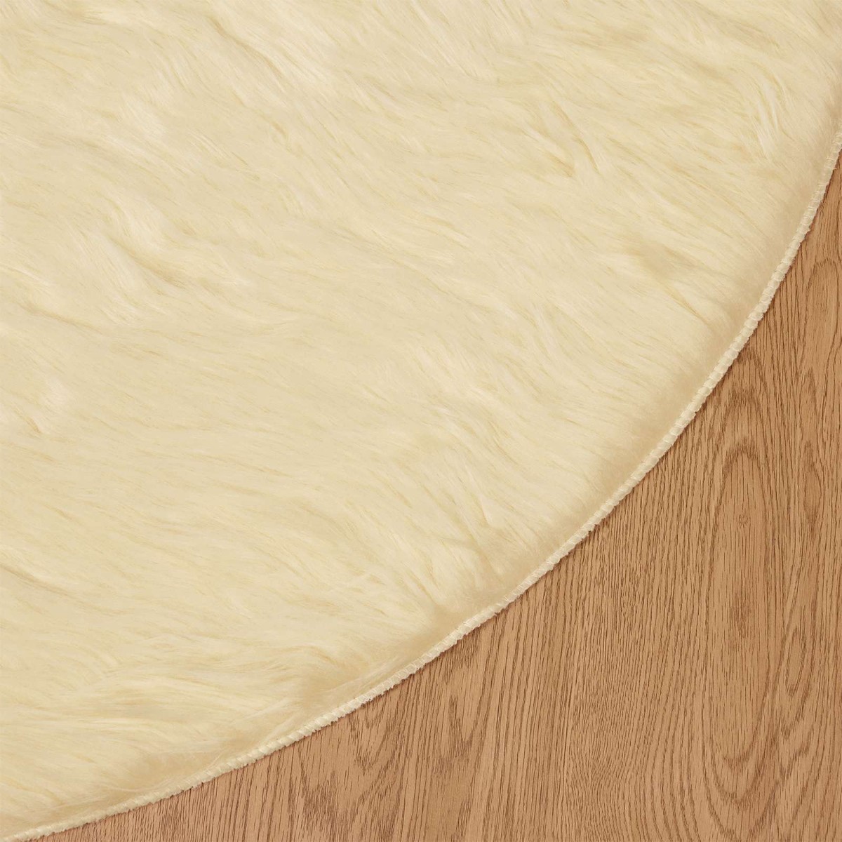 vidaXL Χαλί από τεχνητό πρόβειο δέρμα TAFALLA Κρεμ Ø 200 εκ