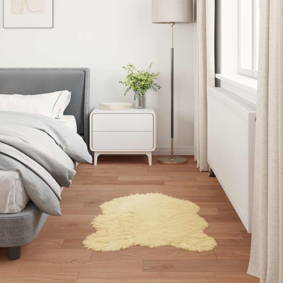 vidaXL Χαλί από τεχνητό πρόβειο δέρμα TAFALLA Κρεμ 80 x 120 cm
