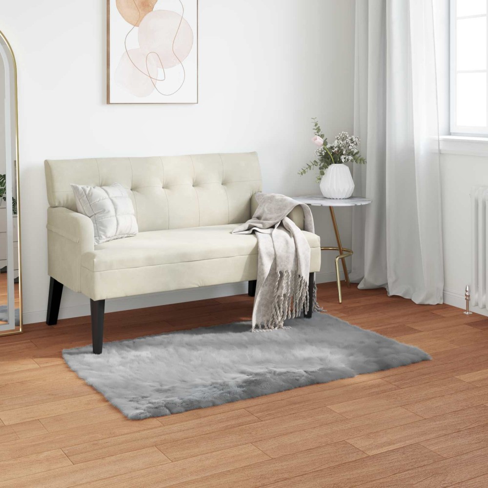 vidaXL Χαλί από τεχνητό πρόβειο δέρμα TAFALLA Γκρι 80 x 150 cm
