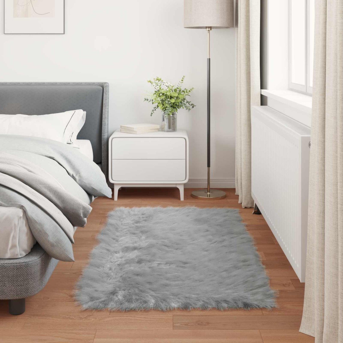 vidaXL Χαλί από τεχνητό πρόβειο δέρμα TAFALLA Γκρι 80 x 150 cm