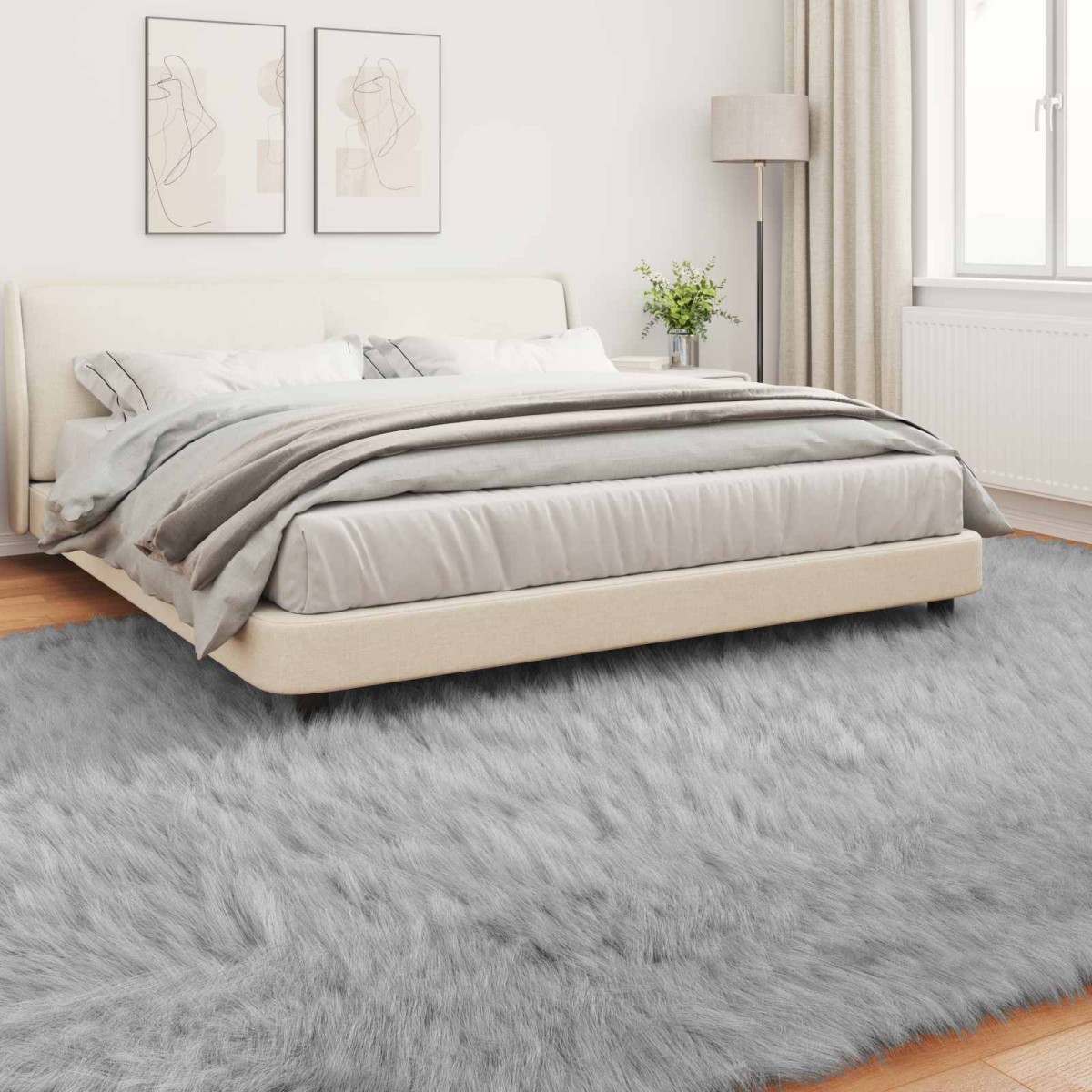 vidaXL Χαλί από τεχνητό πρόβειο δέρμα TAFALLA Γκρι 200 x 280 εκ.