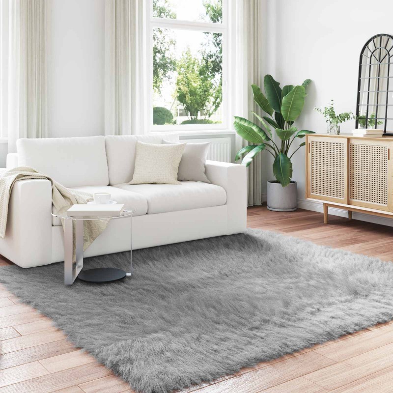 vidaXL Χαλί από τεχνητό πρόβειο δέρμα TAFALLA Γκρι 200 x 200 cm