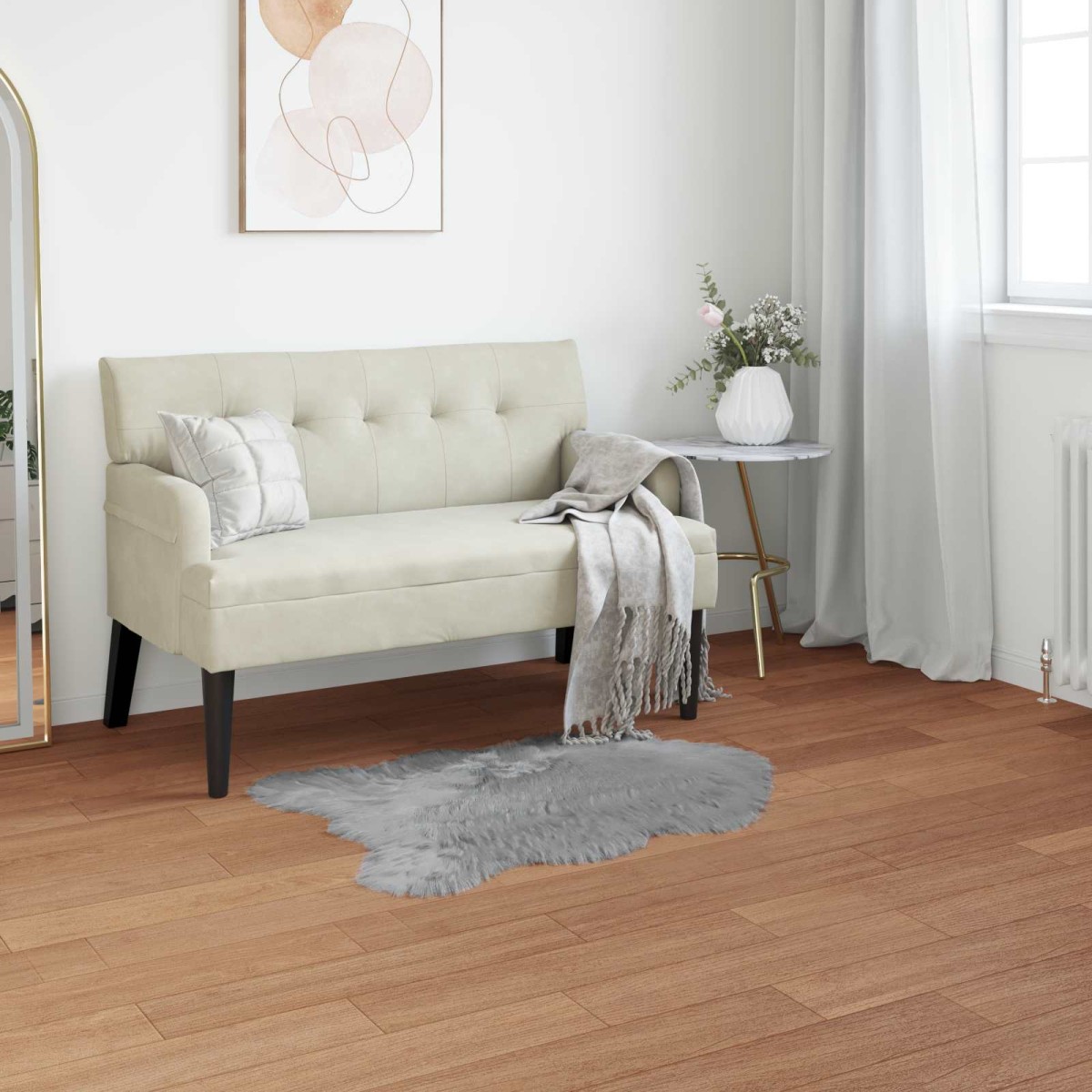 vidaXL Χαλί από τεχνητό πρόβειο δέρμα TAFALLA Γκρι 60 x 90 cm