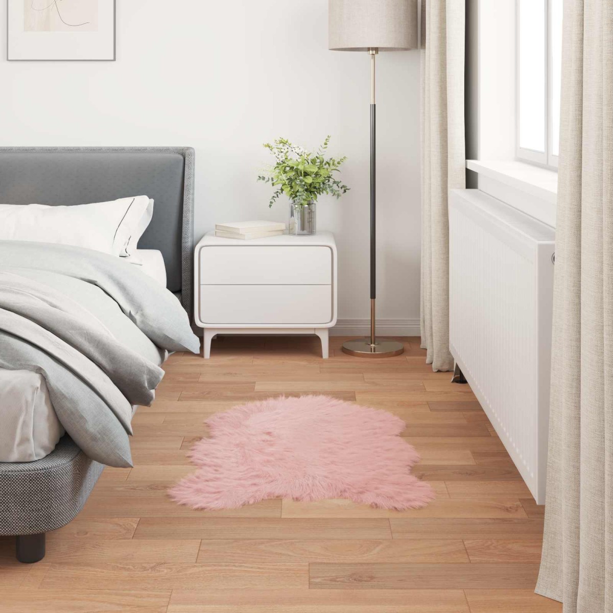 vidaXL Χαλί από τεχνητό πρόβειο δέρμα TAFALLA Ροζ 60 x 90 cm