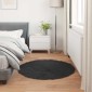 vidaXL Χαλί από τεχνητό πρόβειο δέρμα TAFALLA Μαύρο Ø 120 cm
