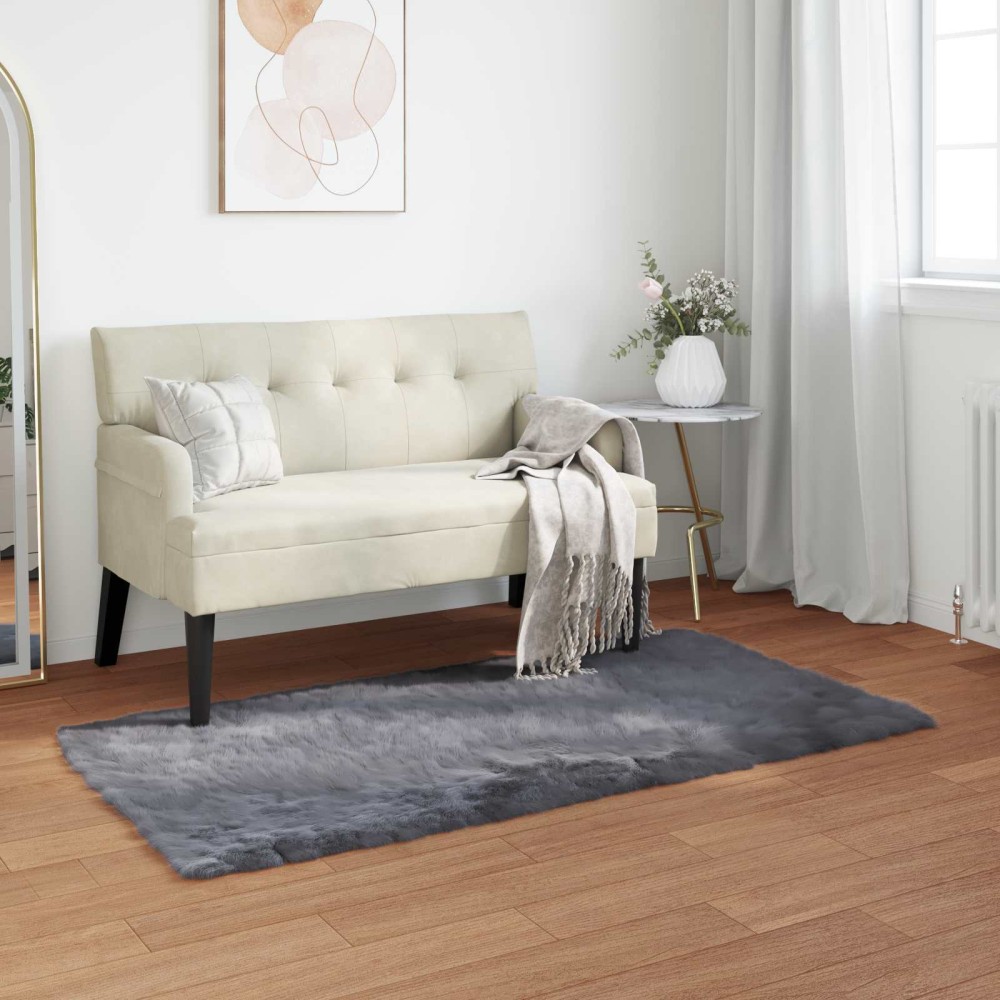 vidaXL Χαλί από τεχνητό πρόβειο δέρμα TAFALLA Ανθρακί 60 x 110 cm