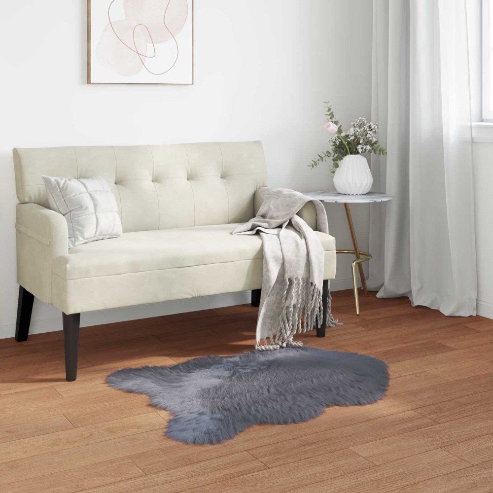 vidaXL Χαλί από τεχνητό πρόβειο δέρμα TAFALLA Ανθρακί 60 x 90 cm