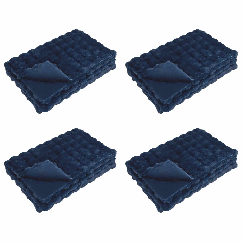 vidaXL Αντιολισθητική κουβέρτα από τεχνητή κουνελιού Olite 4 τμχ. 20.3