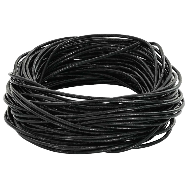vidaXL Δερμάτινο σχοινί 1 Μαύρο Ø1 χιλ. x 5 μ. Δέρμα