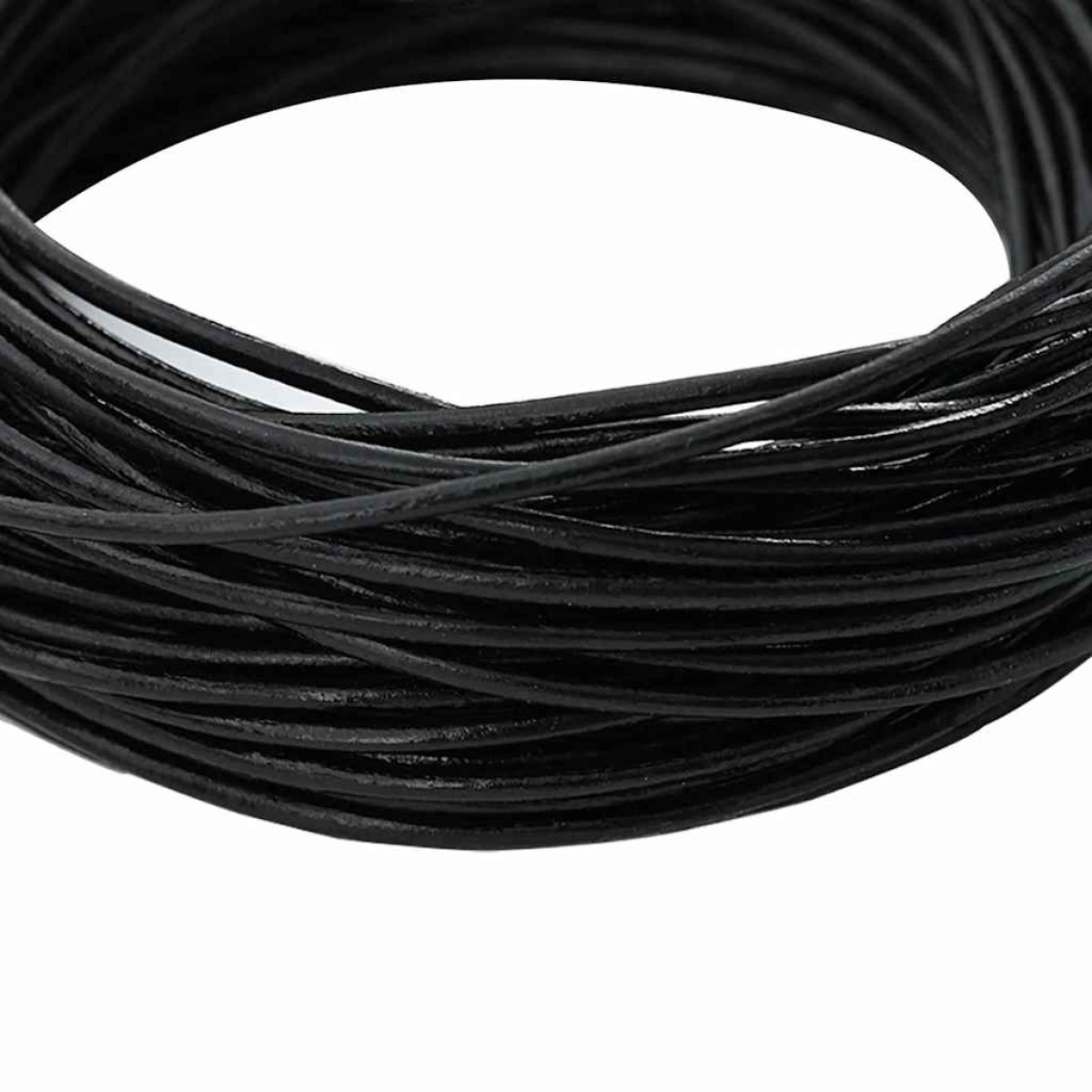 vidaXL Δερμάτινο σχοινί 1 Μαύρο Ø1,5 χιλ. x 10 μ. Δέρμα