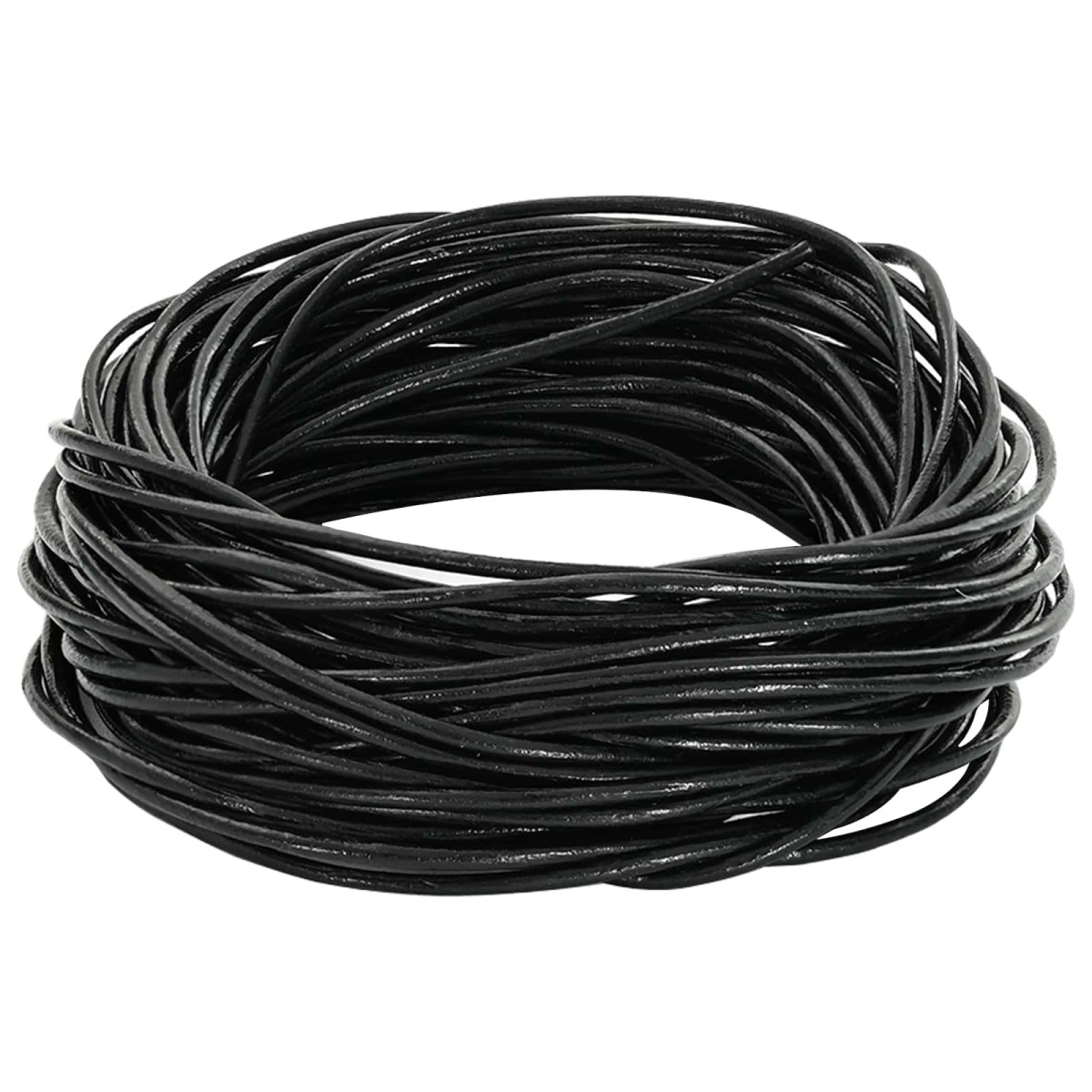 vidaXL Δερμάτινο σχοινί 1 Μαύρο Ø2 χιλ. x 5 μ. Δέρμα