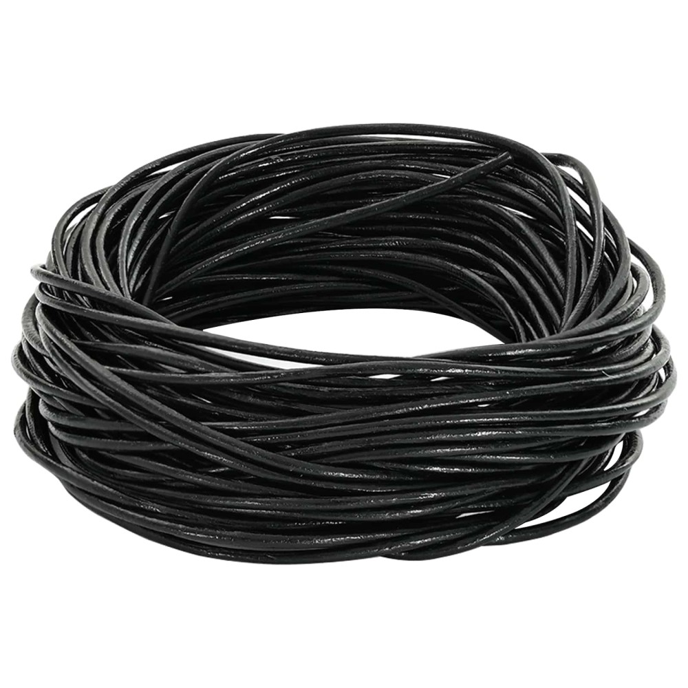 vidaXL Δερμάτινο σχοινί 1 Μαύρο Ø2 χιλ. x 10 μ. Δέρμα