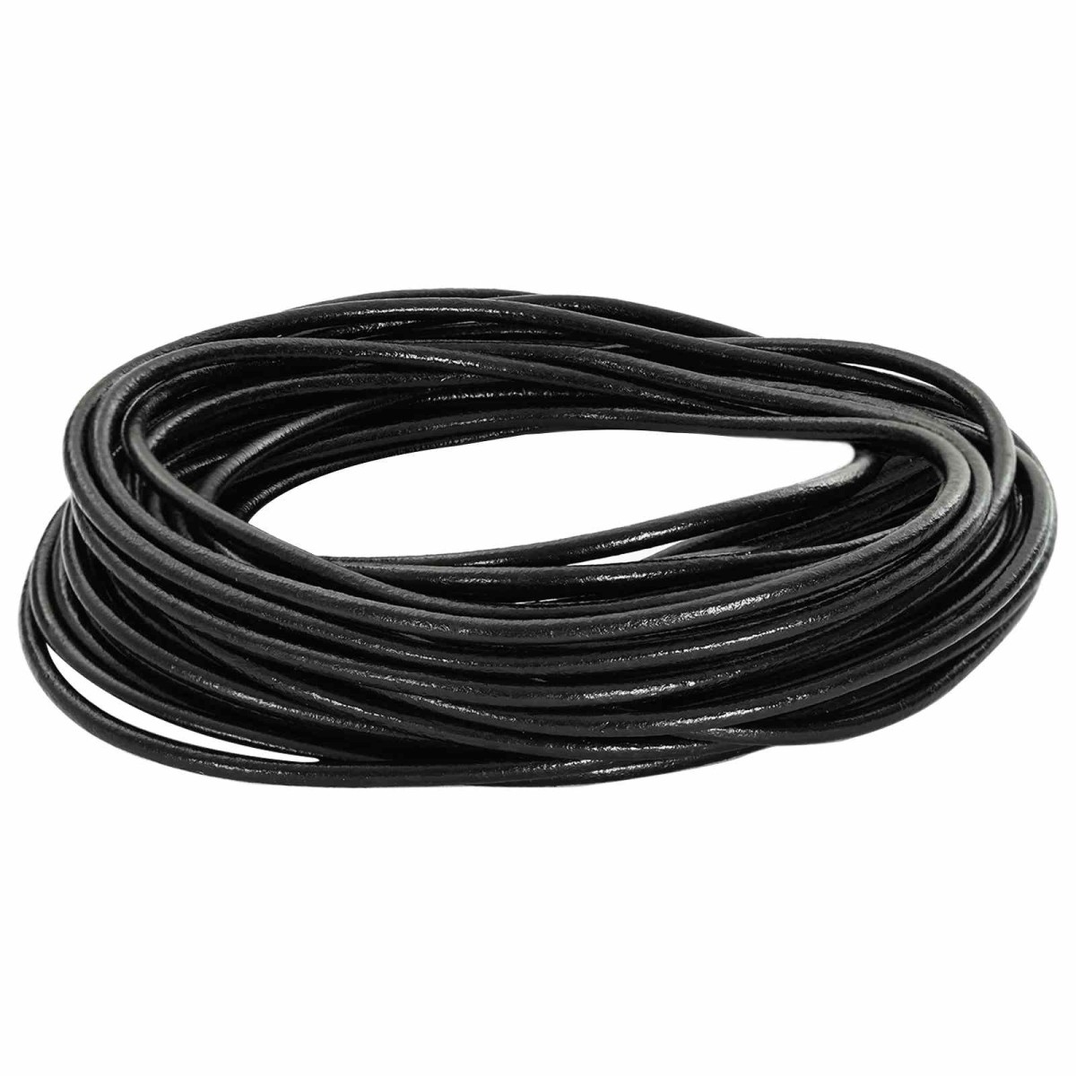 vidaXL Δερμάτινο σχοινί 1 Μαύρο Ø3 χιλ. x 5 μ. Δέρμα