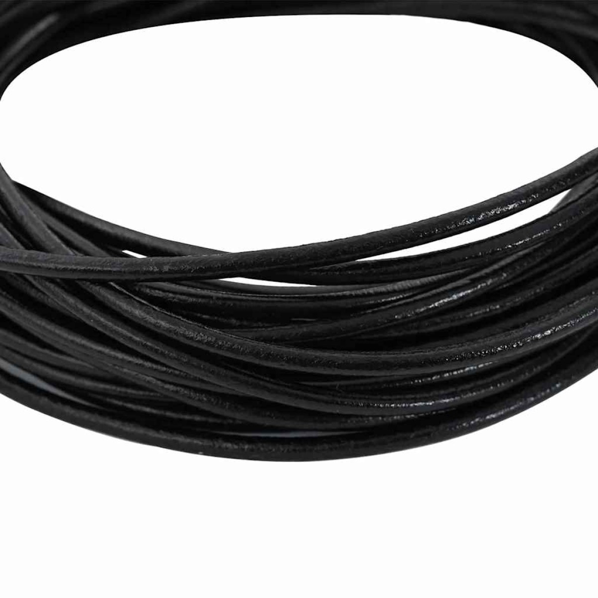vidaXL Δερμάτινο σχοινί 1 Μαύρο Ø3 χιλ. x 10 μ. Δέρμα