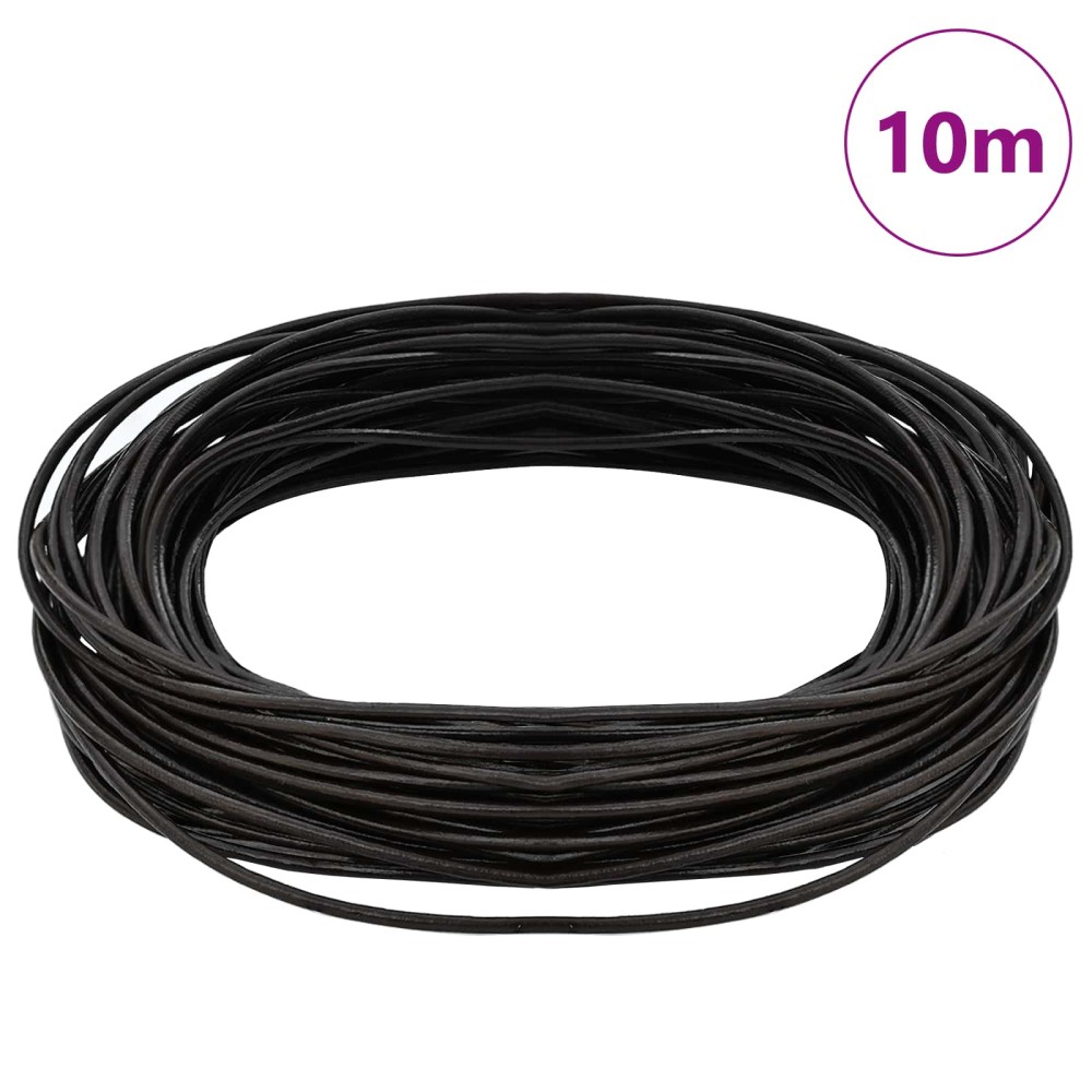 vidaXL Δερμάτινο σχοινί 1 Σκούρο Καφέ Ø1 χιλ. x 10 μ. Δέρμα