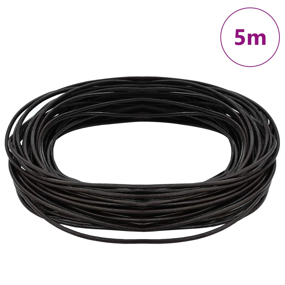 vidaXL Δερμάτινο σχοινί 1 Σκούρο Καφέ Ø2 χιλ. x 5 μ. Δέρμα
