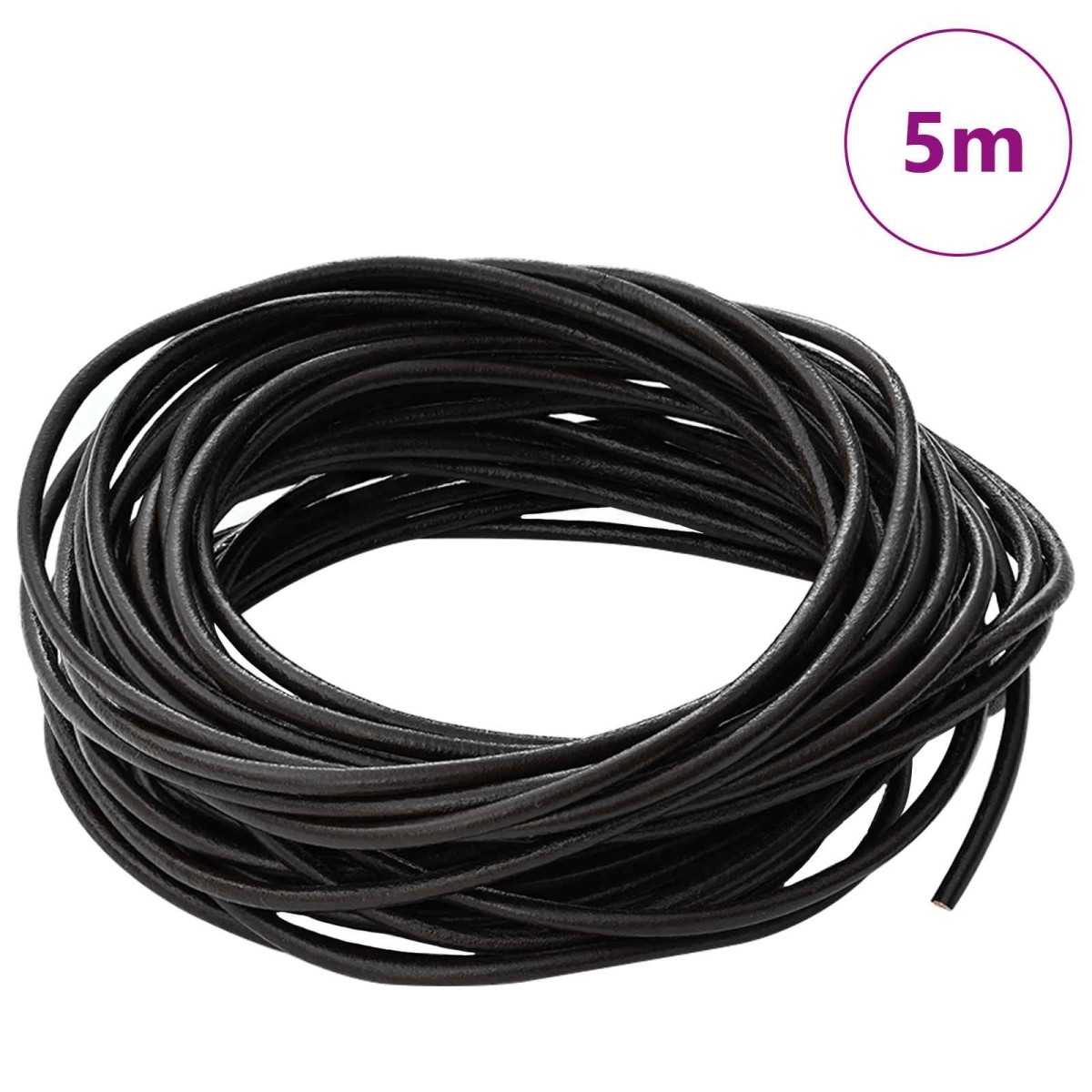 vidaXL Δερμάτινο σχοινί 1 Σκούρο Καφέ Ø2,5 χιλ. x 5 μ. Δέρμα