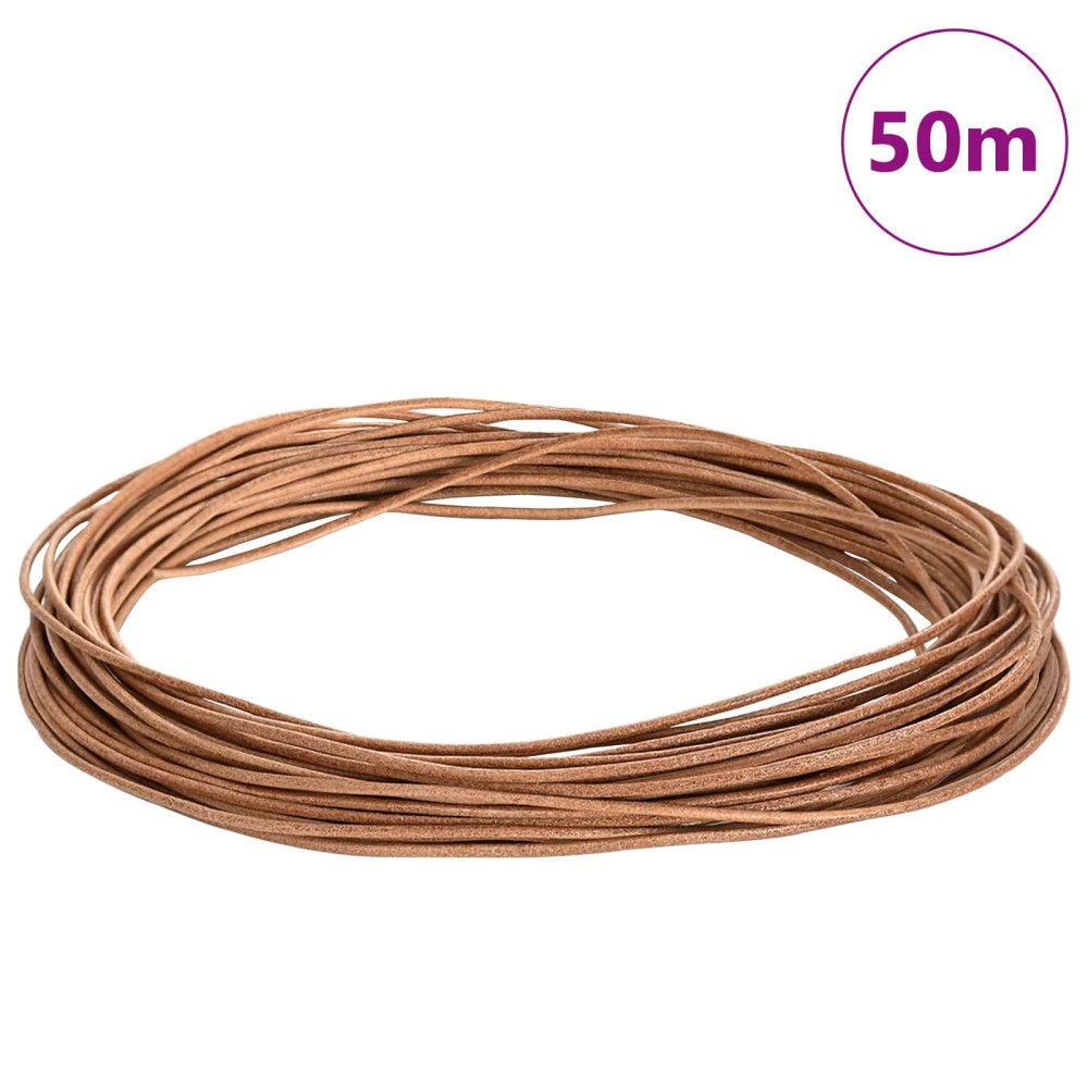 vidaXL Δερμάτινο σχοινί 1 Καφέ Ø1,5 χιλ. x 50 μ. Δέρμα